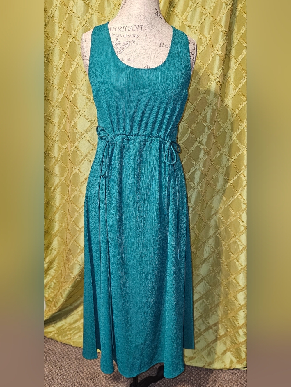 Athleta Teal Sleeveless Maxi with Drawstring Waist